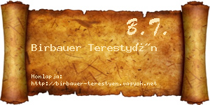 Birbauer Terestyén névjegykártya